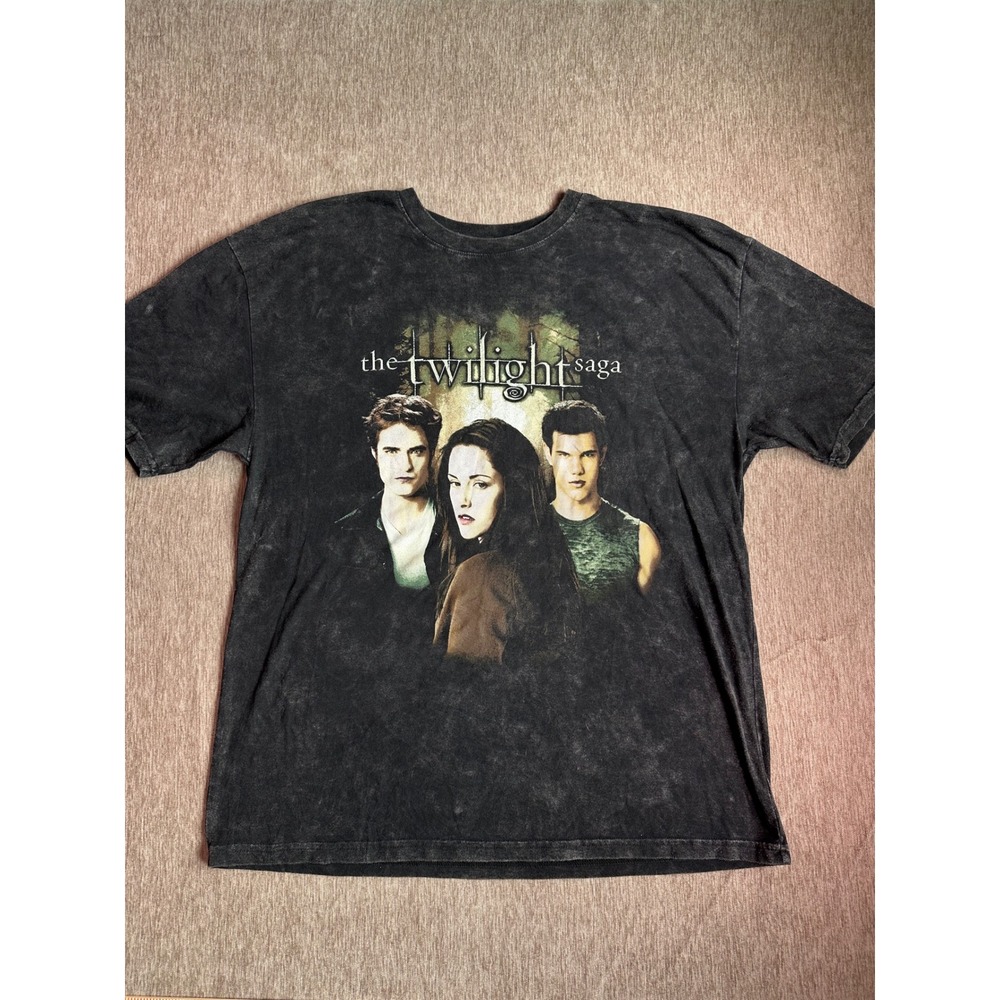 Twilight Saga Ripple Junction Acid Wash Graphic T-Shirt Edward Bella Jacob L
